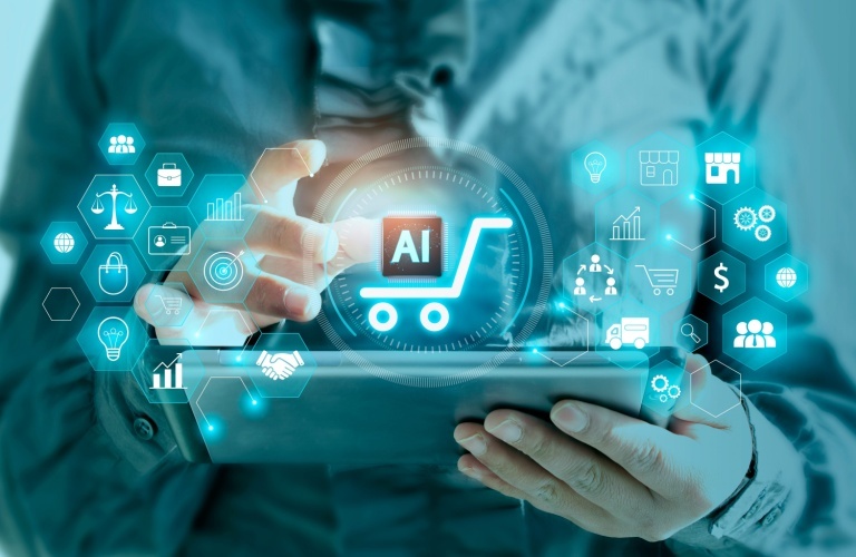 Concepto de marketing e inteligencia artificial